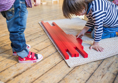 Children playing in Montessori classroom